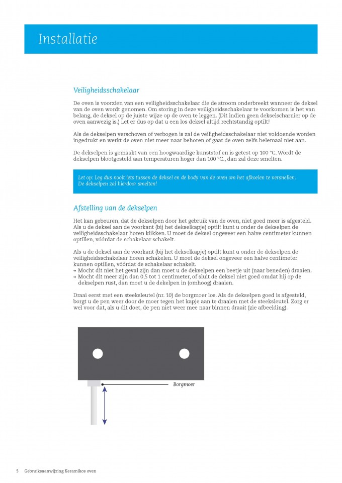 Dekselpen afstellen